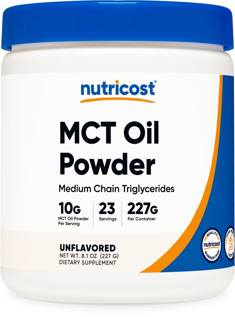 Nutricost Premium MCT Oil Powder .5LBS - Best for Keto, Ketosis, and Ketogenic Diets - Zero Net Carbs, Non-GMO i Gluten Free