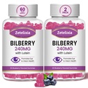 2 Paczka Lutein Gummmies Eye Health Supplement dla dorosłych, Luteina & Zeaksantyny Suplementy Eye Vitamin Gummies, Bilberry z Lutein dla promowania oczu i wzroku - 120 Gummies