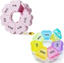 MOLN Hymy Cute Weekly Pill Box 7 Day, Heart Shaped Pill Case Organizator 1 raz na dobę, Purpurowy pojemnik Pink Pill raz dziennie, Duży Dispenser medycyny dla witaminy / Olej rybny / Leki / Suplementy