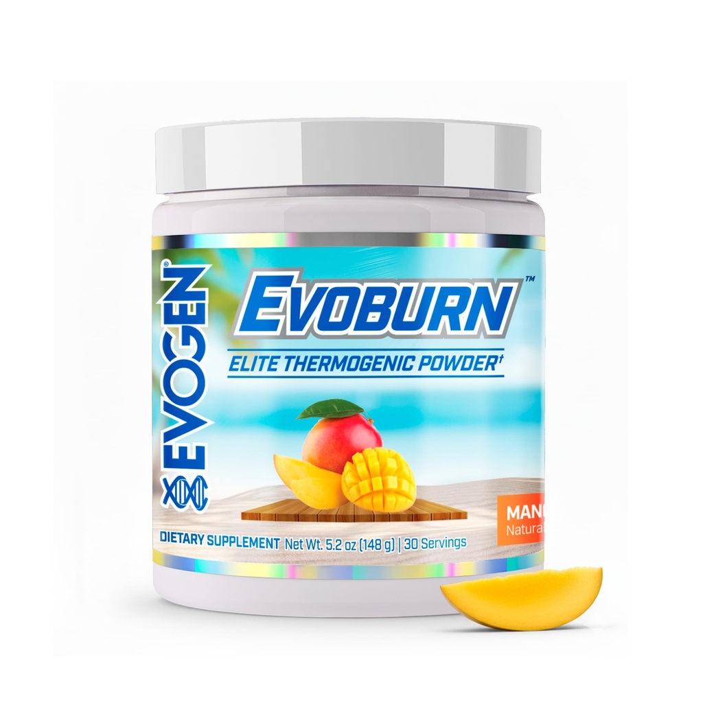 Evogen Evoburn - Termogeniczne spalanie tłuszczu dla mężczyzn i kobiet 124; Energia, Focus, & Apetite Control 124; Advanced Metabolic Booster Fat Burner Formuła z MitoBurn & Caephon 124; Mango Budapest 124; 30 Służenia