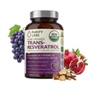 Czystość Labs Pure Organic Trans Resveratrol Supplement with Quercetin, Vegan Antioksydant Nutritional Supplements for Heart, Skin, Hair, Nails Agrest 124; Sourced from Japanese Knotweed Agregat 124; 90 Kapsułki