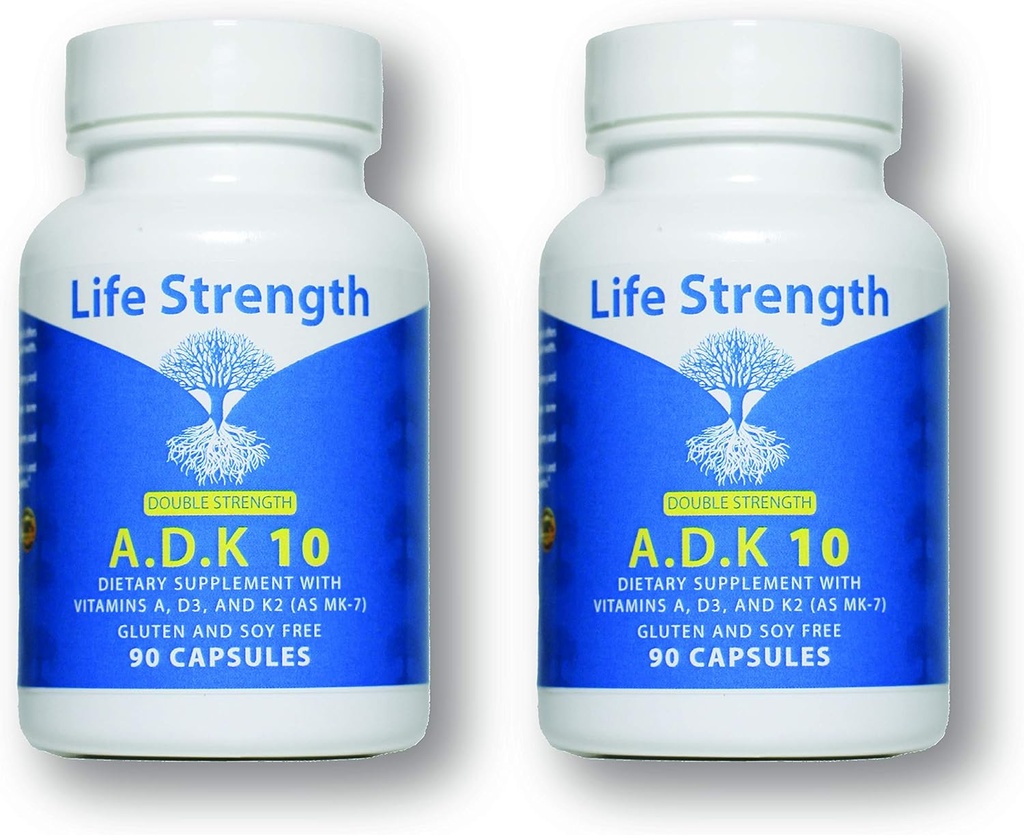 ADK 10 Supplement (180 Count) - Vitamin preparowany przez lekarza A1, D3 & K2 (jako MK7) dla Bone Health - Immune System Support - Gluten Free, Soy Free, Non-GMO - 90 kapsułki