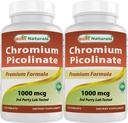Najlepsi naturalni Pikolinat chromowy 1000 µg 120 tabletek (120 sztuk (opakowanie po 2))