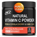 Naturalna witamina C z Acerola Cherry & Camu Camu Proszek - Wysoka absorpcja z Citrus Bioflavonoids - Immune System & Collagen Booster - Anti Aging Skin Vitamin Made in USA 90 porcji