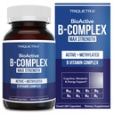 BioActive witaminy B Complex - Blood Stream Ready, Methylled B Complex - Methylfoliate, 3 BioActive Forms of B12, BenfoPure ® B1 & Pantesin ® B5 - 12 B Vitamin in Clinical Dosses - 60 Servings