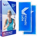 Pakiety żelowe wielokrotnego użytku na wypadek obrażeń przez Kinetic Labs (2 Pack) - Pakiety na gorąco na zimno na wypadek urazu 11 "x 5.3" - Elastyczne opakowania na lód na tylne kolano łopatki szyi Łokieć Łokieć Łyżeczka Łyżki głowy Chirurgia (Duży)