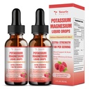 Suplement potasu Magnezu Krople płynne - Wysoka absorpcja Suplement potasu z magnezu, Wapń, Witamina D3 K2, Wegan, Nie-GMO Potasio Wsparcie Krampy nogi, Kości, Mięśnie - 4 Fl oz