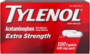 Tylenol Dodatkowa siła ból Reliever & Gorączka Reduktor 500 mg, Kapsułki 100 ea Pack of 2
