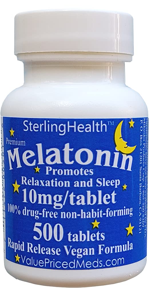 Melatonina 500 liczenie 10 mg Szybkie rozpuszczenie Vegan Super siła