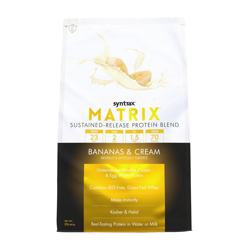 Syntrax Nutrition Matrix - Sustainaged- Release Protein Blend, Bananas & Cream 2 funtów.