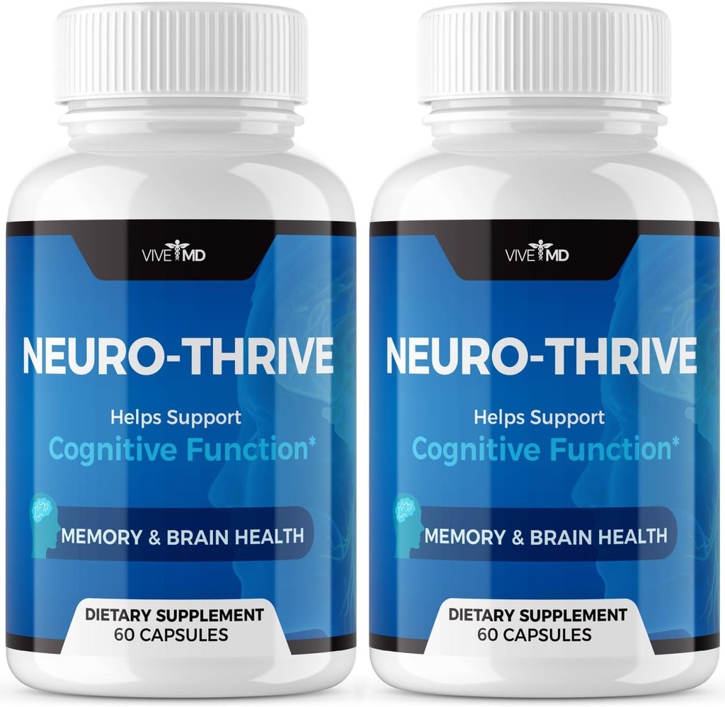 VIVE MD Neuro Thrive Brain Supplement - Oficjalna formuła - Neuro Thrive PQQ, Neuro Thrive for Extra Force with Ginkgo Biloba Extract, Siberian Ginseng Extract (2 Pack)