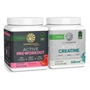 Sunwarrior Pre- Workout Proszek Plant- Based & Wegan 124; 30 Słupki, Arbuz i Kreatyna Monohydrat Proszek