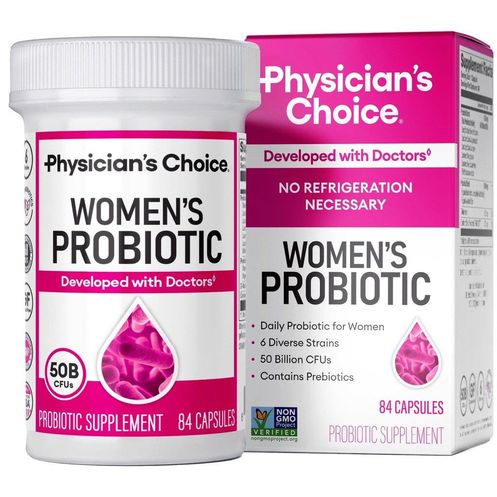 Probiotyki wyboru lekarza dla kobiet - PH Balance, Digestive, UT, & Feminine Health - 50 Billion CFU - 6 unikalnych szczepów dla kobiet - Organic Prebiotics, Cranberry Extract + - Womens Probiotic - 84 CT
