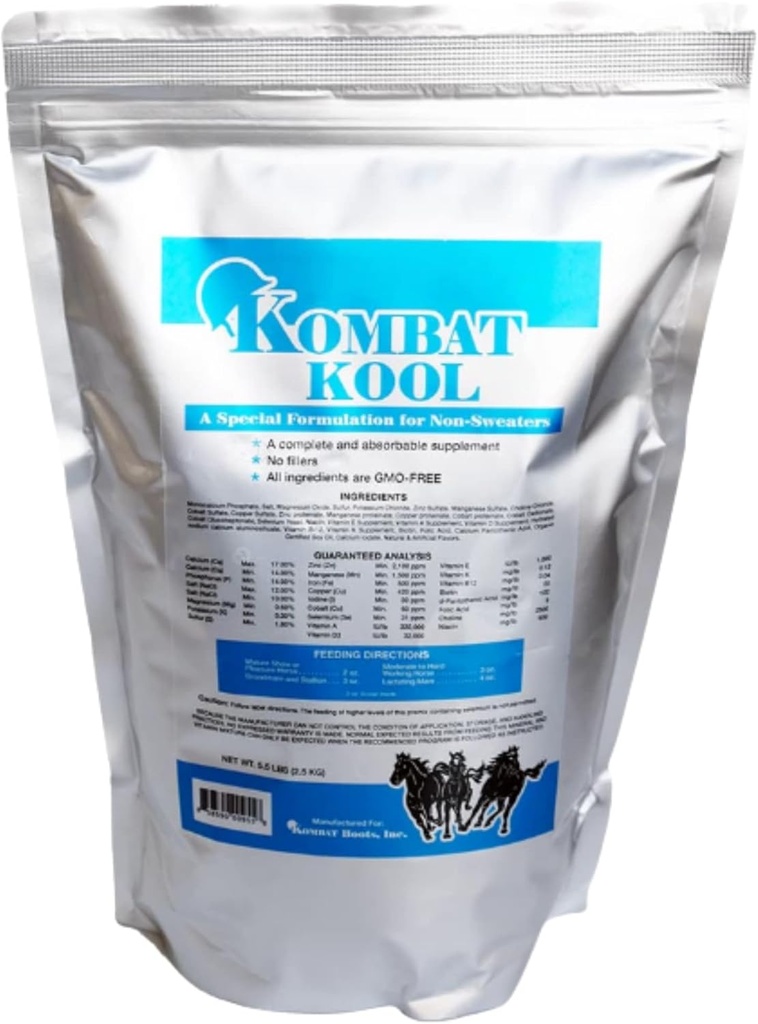 Kombat Kool Health Supplement, Proszek Equine 5lb Bag, Specjalna formacja dla nie-swetrów