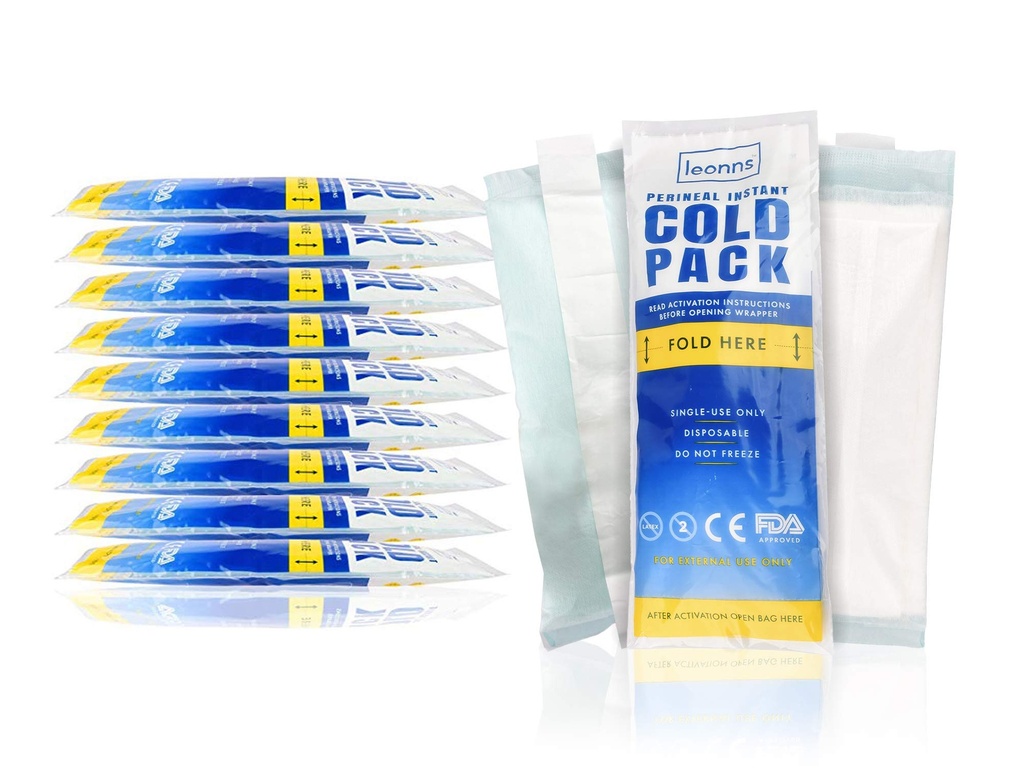 Pakiety na lód okołoporodowy dla Postpartum w / Adhesive Strip 124; Pakiety na zimno - 2 w 1 Pakiety na lód po urodzeniu - Instant Ice Maxi Pads (24)
