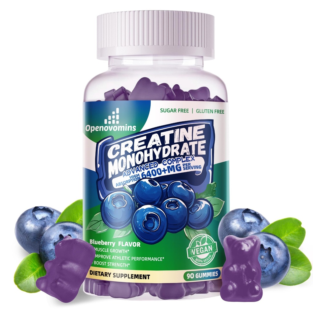 Monowodny kompleks gum krewowcowych dla mężczyzn i kobiet - Advanced Formula W / L- Tauryna + Witamina B12, Sugar Free Chewable Supplement, 90 Blueberry Gummies