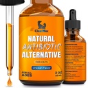 Kot Antybiotyczne pomóc z kaszel i alergie - Bilans Antybiotyki dla kotów do pomocy z UTI i momentów trawiennych - HIPS & Joints Wsparcie - Atrakcyjny smak kurczaka - 2 Oz butelka