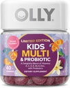OLLY Kids Multivitamin & Probiotic, Limited Edition, Digestive Support, Vitamin A, D, C, E, B, Cynk, Suplement do żucia, Sugar Plummy - 40ct