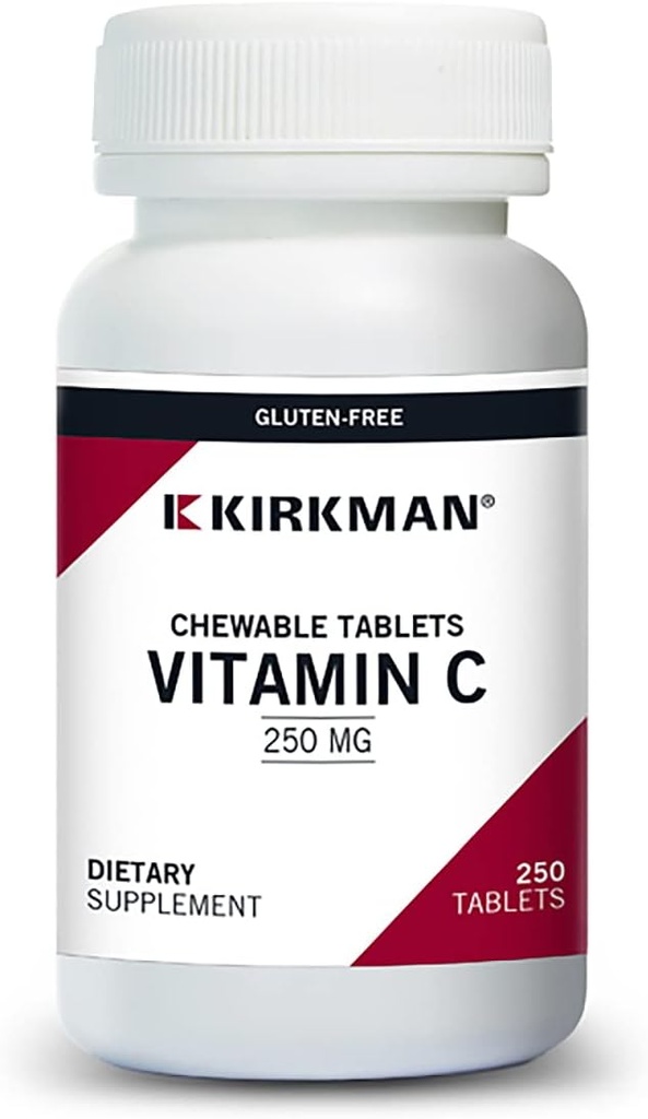 Kirkman Labs Witamina C 250 mg Tabletki do rozgryzania i żucia ze Stevii 250