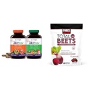 Natrol JuiceFestiv Daily Fruit & Veggie z SelenoExcell i Whole- Food [Phyto] Nutricents & Force Factor Total Beets Soft Chews with Beetroot, Nitrates, L -Citrulline, Grapeseed Extract