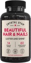 Crystal Star Beautiful Hair & Nail Supplement (60 kapsułek) - Herbal Supplement wspomaga grubsze włosy i paznokcie - Horsetail, Nettle & Alfalfa - Non-GMO
