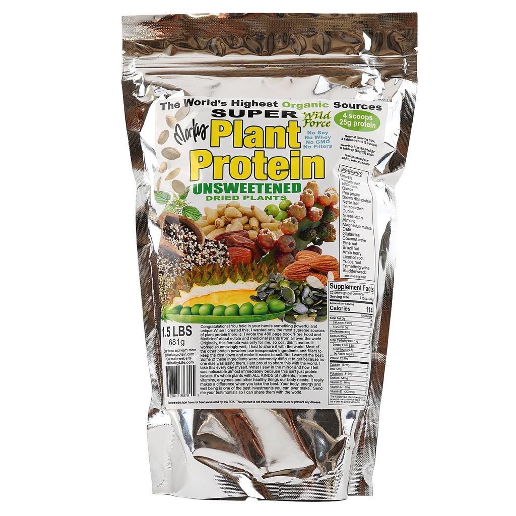 Super Białko roślin - Niesłodzony - Proszek protein wzbogacony Egzotyczne orzechy sosnowe, Durian, & Prticious Pear Cactus - Przyjazny do spożycia, Żywność - Bogaty
