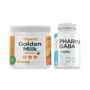 Teaveli Organic Golden Milk w proszku z witaminą D3 & K2 i suplementem Pharma GABA