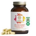 PURE SYNERGY D3 + K2 Complex Downloader 124; Vegan Witamina D3 K2 Complex Download 124; Organic D3 Supplement with Vitate K2 and K1 Plus Organic Whole Foods Account 124; Supports Bone, Brain, and Immune Health (60 kapsułki)