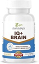 ZEN LIFE HERB IQ + Mózg - Bez kawy, Klinicznie Tested Focus, Koncentracja, Pamięć i Energia, Natural Plant- Supplement Ziołowy, Nie Dodano witaminy / Minerały / Grzyb / Cukier (30 Softgels)