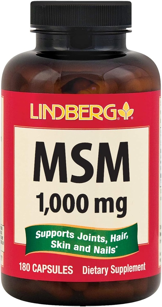 MSM Kapsułki 124; 1000mg 124; 180 Hrabia 124; siarka 124; Non GMO, Gluten Free Supplement