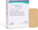 ConvaTec DuodERM Extra Thin Control Gel Formula 2 "x4" Hydrocoloid Steryl Adhesive ubieranie do ran powierzchownych, Niskie tarcie, Elastyczność, Latex- Free, Wodoodporny, Prostokąt, Beige, 20ct Box