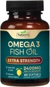 Omega 3 Fish Oil Supplement 2400 mg - Triple Force EPA & DHA Fish Oil Omega 3, Essential Fatty Acids Supplement Softgels, Brain & Heart Health Supplements Supplements, Gluten Free Non-GMO, 60 Softgels