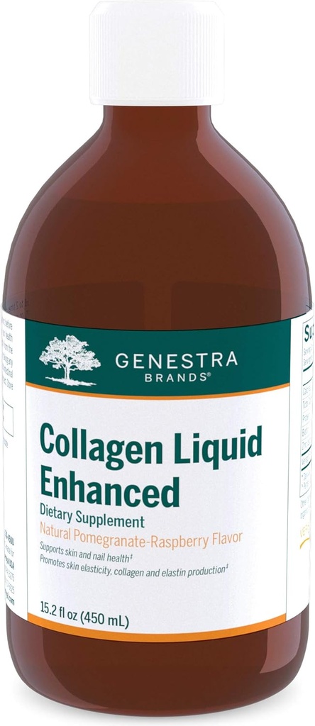 Genestra Brands Kolagen Liquid Enhanced - Biotyna, Kolagen i suplement cynku - 45 Służenia
