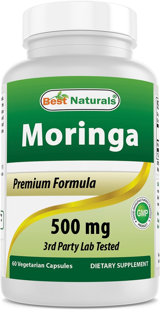 Najlepsze Naturals Moringa Superfood 500 mg 60 Kapsułki wegetariańskie