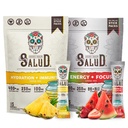 Salud 2- Pack: 124; 2-in-1 Hydration + Immunitet (Ananas) & Energia + Focus (Truskawkowy arbuz) - 15 Sług Każdy, Agua Fresca Drink Mix, Non-GMO, Gluten Free, Wegan, Niskie Calorie, 1g cukru