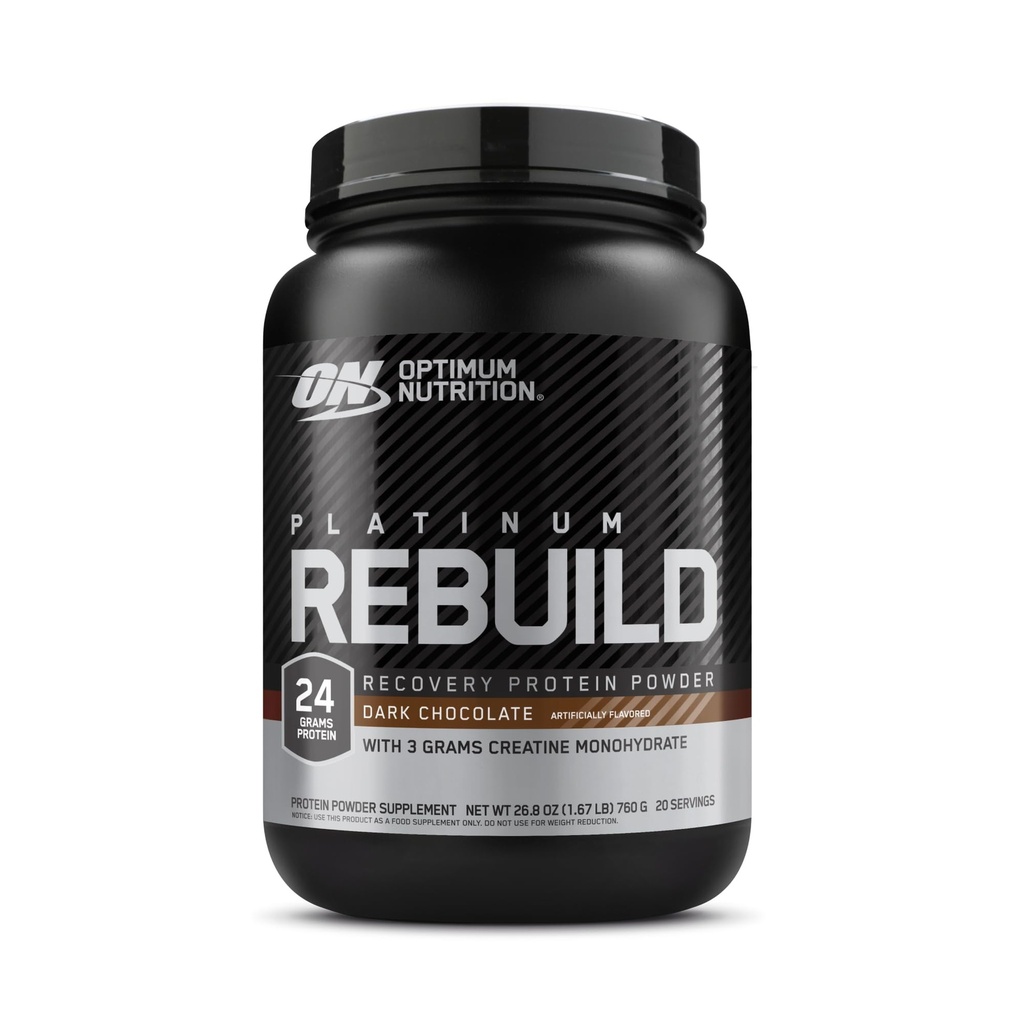 Optimum Nutrition Platinum Rebuild, Premium Platinum Mieszanka w proszku z jednowodzian kreatyny, ciemna czekolada, 20 Słupki