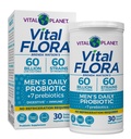 Vital Planet - Vital Flora Probiotyki dla mężczyzn, 60 Miliard CFU, 60 Różnorodne Szczepy, 7 Organiczne Prebiotyki, Mężczyzna 's Daily Shelf Stable Probiotic dla wsparcia immunologicznego, Relief gazowy, Digestive Health 30 Kapsułki
