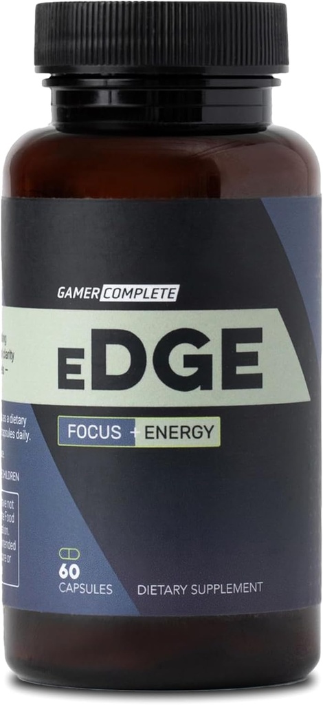 Edge, Brain, Energy, and Focus Supplement Supples 124; Kapsułki nootropowe do zwiększenia wydajności, Koncentracja i ciało paliwowe i umysł z witamin dla psychicznej klarowności i energii 124; 60 Kapsułki