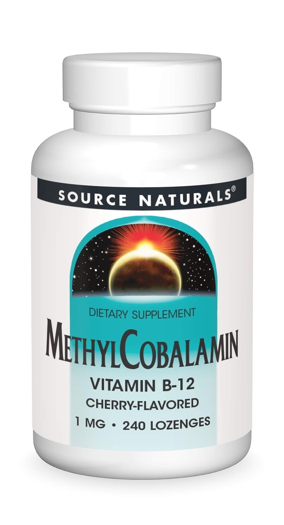 Źródło Naturals MethylCobalamin Vitmain B- 12 Cherry- Flavored, 1 mg - 240 Lozenges