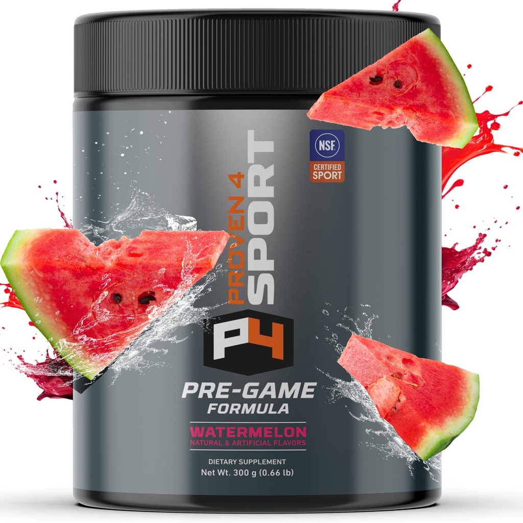Proven4 Proszek do przygotowania wstępnego dla mężczyzn i kobiet z kreacją - Beta Alanina - Kofeina NSF Certified pretemplation Energy Supplement Arbuz 30 Służenia