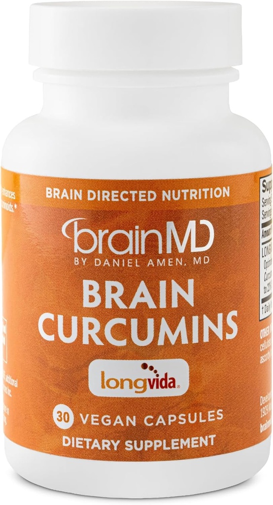 BRAINMD Kurkuminy mózgu - 30 Kapsułki wegańskie - z Longvida Curcumin - Gluten Free - 30 Służenia