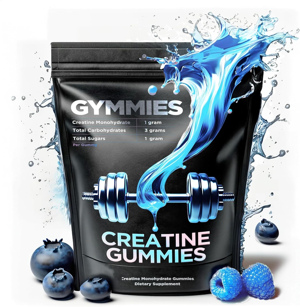 Jednowodzian Gummie - Muscle Growth, Performance, Endurance - 5 Gram Creatine per Serving - Wegan, Non-GMO, Gluten- Free, Made in USA - 90ct (90 Hrabia, Sour Blue Malina)