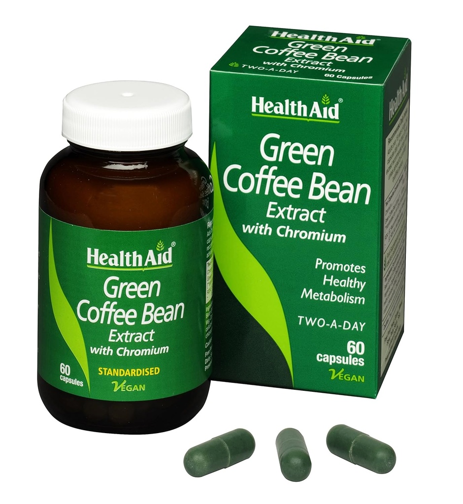 HealthAid Green Coffee Bean Extract 60 Kapsułki wegańskie