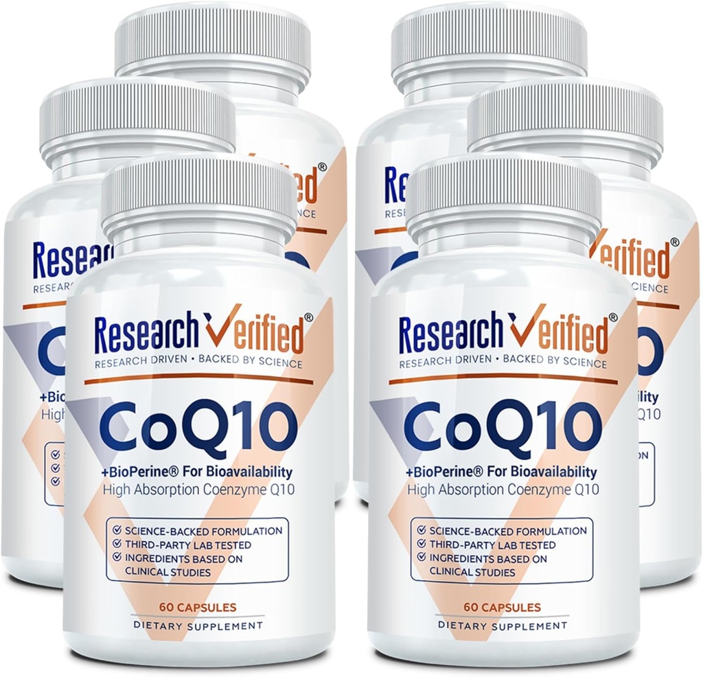 Badania zweryfikowane CoQ10- 100% Pure Extra Strength 300mg CoQ10 - Lepsza absorpcja i dostępność biologiczna z bioperyną - Boost poziomów przeciwutleniaczy, Poprawa stanu sercowo-naczyniowego, 360 Kapsułki wegańskie