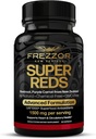 FREZZOR Super Czerwone Kapsułki z UAF1000 +, All- Naturalna Nowa Zelandia Red Superfood Energy, Esential Red Fruits Vegas & Bates, Przeciwutleniacze, Enzymy, Suplementy energii, 90 Kapsułki, 1 Butelka