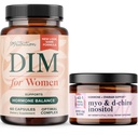 Myo- Inositol Powder Complex and Women 's DIM Supplement Agregat 124; Hormon Balance Bundle with Ideal 40: 1 Stosunek Myo- Inositol & D- Chiro Inositol Powder (30 Servings) i DIM Supplement for Women (60 Servings)