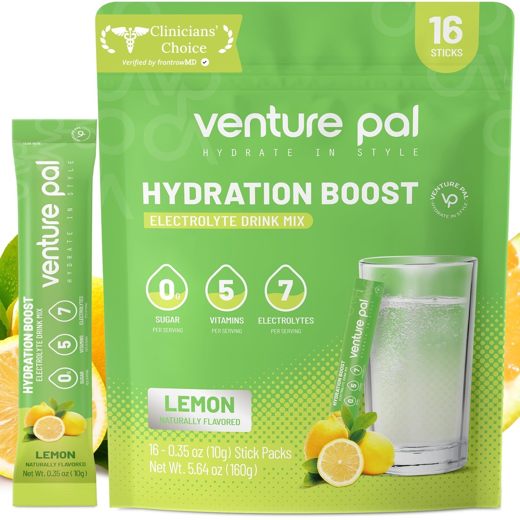Penture Pal Sugar Free Electrolyte Powder Pakiety - Płynny codzienny IV Drink Mix dla szybkiego nawodnienia & Odzyskiwanie partii 124; 5 Witaminy & 7 Elektrolity 124; Keto Friendly 124; NieGMO 124; Certyfikowany Wegan 124; 16 Sticks
