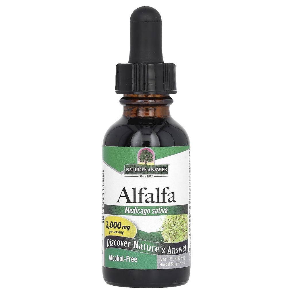 Odpowiedź przyroda - bez alkoholu Alfalfa Herb Extract, 1- Fluid unce obsługuje system immunologiczny, krew, trawienie, poziomy energii - Pomaga w detoksykacji