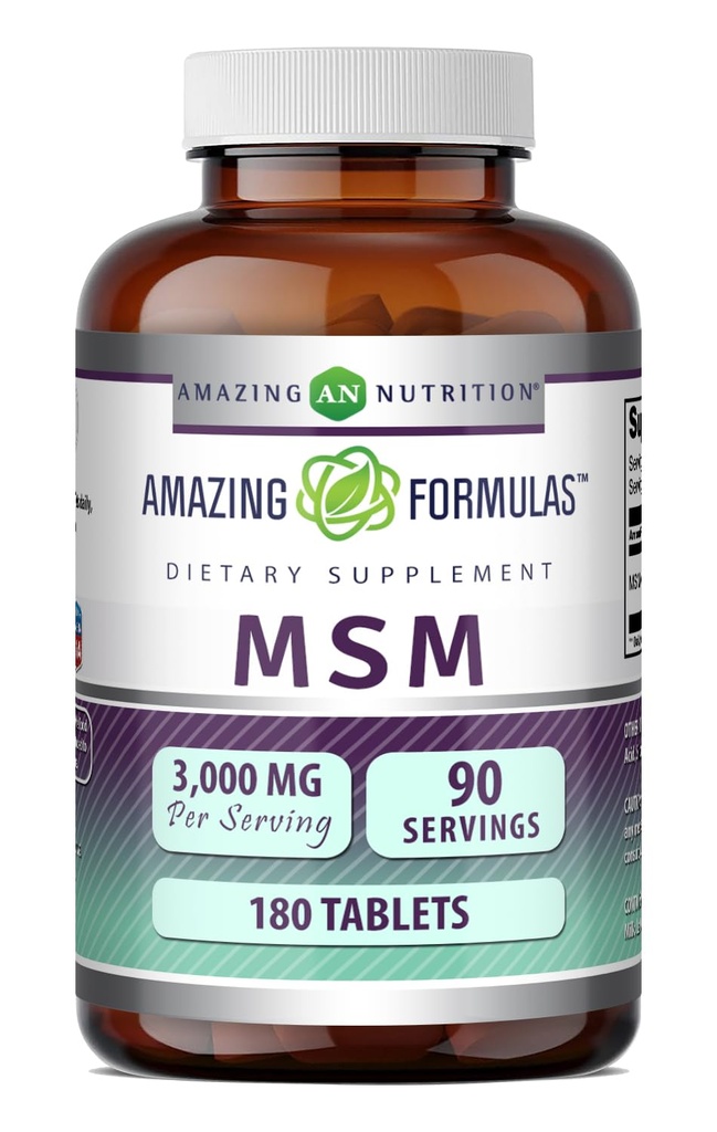 Amazing Supples MSM (Methylsulfonylmetan) Supplement EVE 124; 1500 Mg Per Serving Supplement EVE 124; 180 Tablets EVE 124; Non-GMO EVE 124; gluten Free EVE 124; Made in USA