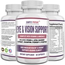 Luteina & Zeaksantyna Eye Health Supplements for Dorothy, Natural Eye & Vision Formula w / Witamina A, Luteina, Zeaksantyna, Bilberry Extract, Eyebright & Lycopene for Retina & Lens 60 Caps